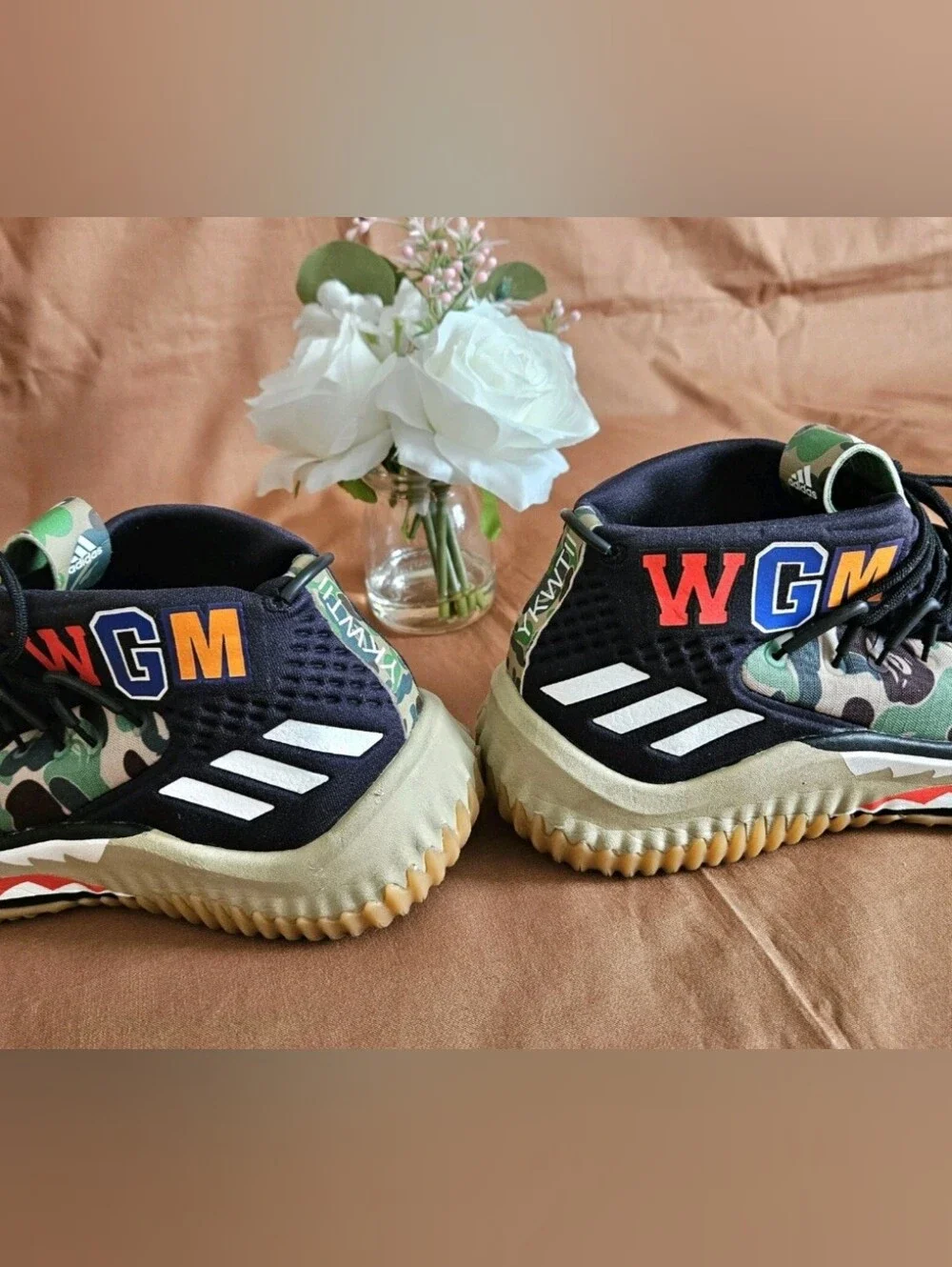 Men's Adidas Bathing Ape Dame 4 Camo WGM Sneakers Size 7